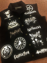 Load image into Gallery viewer, Black Metal Battle Jacket Cut-Off Denim Vest Darkthrone Baphomet True Norwegian
