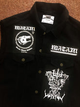 Load image into Gallery viewer, Total Watain Patch Battle Jacket Black Metal Militia Denim Cut-Off Trident Wolf Eclipse FTW 13
