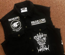 Load image into Gallery viewer, Total Watain Patch Battle Jacket Black Metal Militia Denim Cut-Off Trident Wolf Eclipse FTW 13
