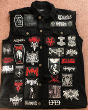 Load image into Gallery viewer, Your Personal Black Metal Patch Collection/Selection Cut-Off Denim Battle Jacket Vest
