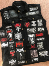 Load image into Gallery viewer, Your Personal Black Metal Patch Collection/Selection Cut-Off Denim Battle Jacket Vest
