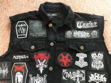 Load image into Gallery viewer, Your Personal Black Metal Patch Collection/Selection Cut-Off Denim Battle Jacket Vest
