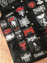 Load image into Gallery viewer, Your Personal Black Metal Patch Collection/Selection Cut-Off Denim Battle Jacket Vest
