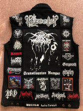 Load image into Gallery viewer, Your Personal Black Metal Patch Collection/Selection Cut-Off Denim Battle Jacket Vest
