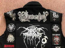 Load image into Gallery viewer, Your Personal Black Metal Patch Collection/Selection Cut-Off Denim Battle Jacket Vest
