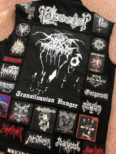 Load image into Gallery viewer, Your Personal Black Metal Patch Collection/Selection Cut-Off Denim Battle Jacket Vest
