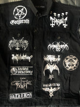 Load image into Gallery viewer, Black Metal Battle Jacket Cut-Off Denim Vest Satanic Warmaster Legion Werewolf
