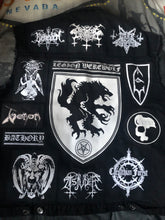 Load image into Gallery viewer, Black Metal Battle Jacket Cut-Off Denim Vest Satanic Warmaster Legion Werewolf
