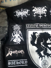 Load image into Gallery viewer, Black Metal Battle Jacket Cut-Off Denim Vest Satanic Warmaster Legion Werewolf
