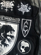 Load image into Gallery viewer, Black Metal Battle Jacket Cut-Off Denim Vest Satanic Warmaster Legion Werewolf
