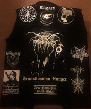 Load image into Gallery viewer, Black Metal Battle Jacket Cut-Off Denim Vest Darkthrone Transilvanian Hunger
