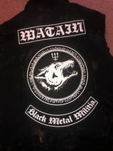 Load image into Gallery viewer, Watain Filth-Splattered Battle Jacket Distressed Black Metal Rocker Patch Denim Cut-Off
