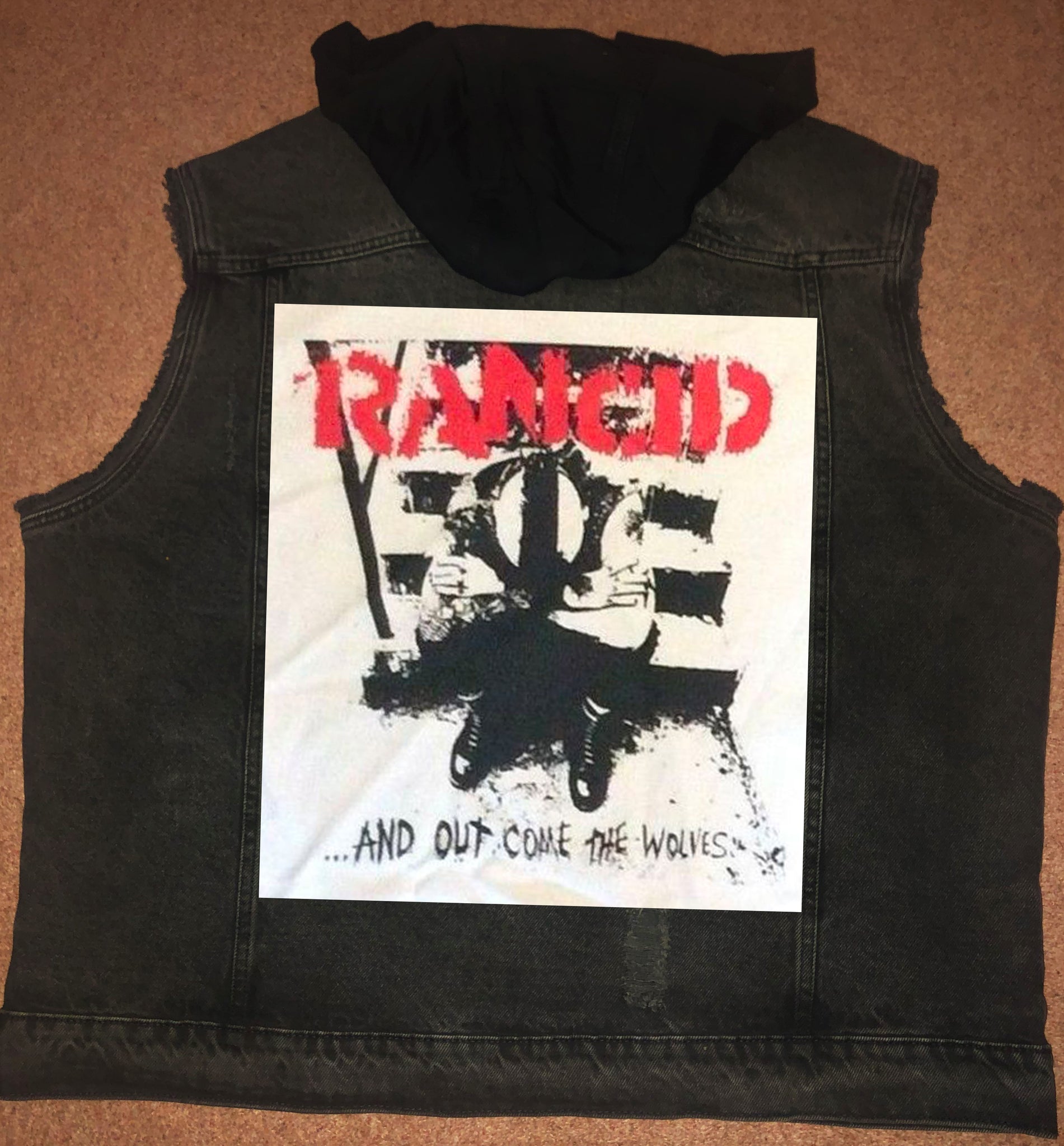 Rancid-Backpatch,denim punk battle vest,Transplants,Charger