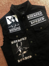 Load image into Gallery viewer, Bathory Hordes Rocker Patch Battle Jacket Cut-Off Denim Black Metal Quorthon Pentagram
