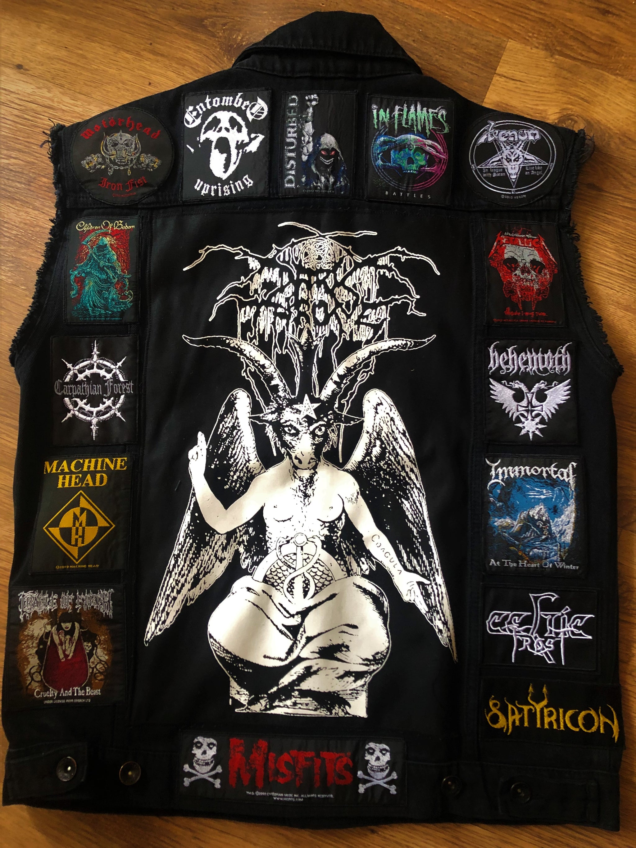 Black metal denim jacket store