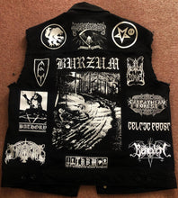Load image into Gallery viewer, Burzum Hvis Lyset Tar Oss True Norwegian Black Metal Battle Jacket Cut-Off Denim Vest
