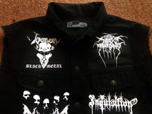 Load image into Gallery viewer, Black Metal Battle Jacket Cut-Off Denim Vest Watain Satanic Warmaster Hellhammer
