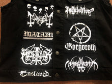 Load image into Gallery viewer, Burzum Hvis Lyset Tar Oss True Norwegian Black Metal Battle Jacket Cut-Off Denim Vest
