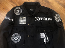 Load image into Gallery viewer, Fields Of The Nephilim Distressed Denim Jacket Dawnrazor Elizium Psychonaut
