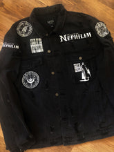 Load image into Gallery viewer, Fields Of The Nephilim Distressed Denim Jacket Dawnrazor Elizium Psychonaut
