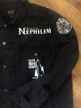 Load image into Gallery viewer, Fields Of The Nephilim Distressed Denim Jacket Dawnrazor Elizium Psychonaut
