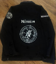 Load image into Gallery viewer, Fields Of The Nephilim Distressed Denim Jacket Dawnrazor Elizium Psychonaut
