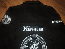 Load image into Gallery viewer, Fields Of The Nephilim Distressed Denim Jacket Dawnrazor Elizium Psychonaut
