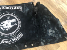 Load image into Gallery viewer, Watain Filth-Splattered Battle Jacket Distressed Black Metal Rocker Patch Denim Cut-Off
