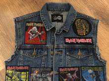 Load image into Gallery viewer, Fully Laden Iron Maiden: Trooper Edition Patch Denim Cut-Off Battle Jacket

