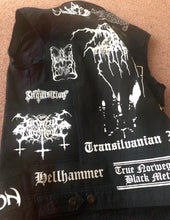 Load image into Gallery viewer, Black Metal Battle Jacket Cut-Off Denim Vest Darkthrone Marduk Mayhem Emperor Gorgoroth Taake
