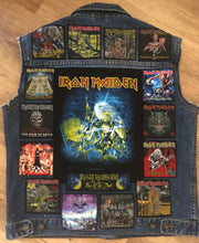 Load image into Gallery viewer, Fully Laden Iron Maiden: Quarter / Half / Three-Quarters / Full Patch Denim Vest Cut-Off Battle Jacket
