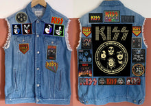 Load image into Gallery viewer, KISS Army: Quarter / Half / Three-Quarters / Full Patch Denim Vest Cut-Off Battle Jacket
