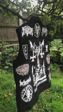 Load and play video in Gallery viewer, Mayhem vs. Darkthrone True Norwegian Black Metal Battle Jacket Cut-Off Denim Vest
