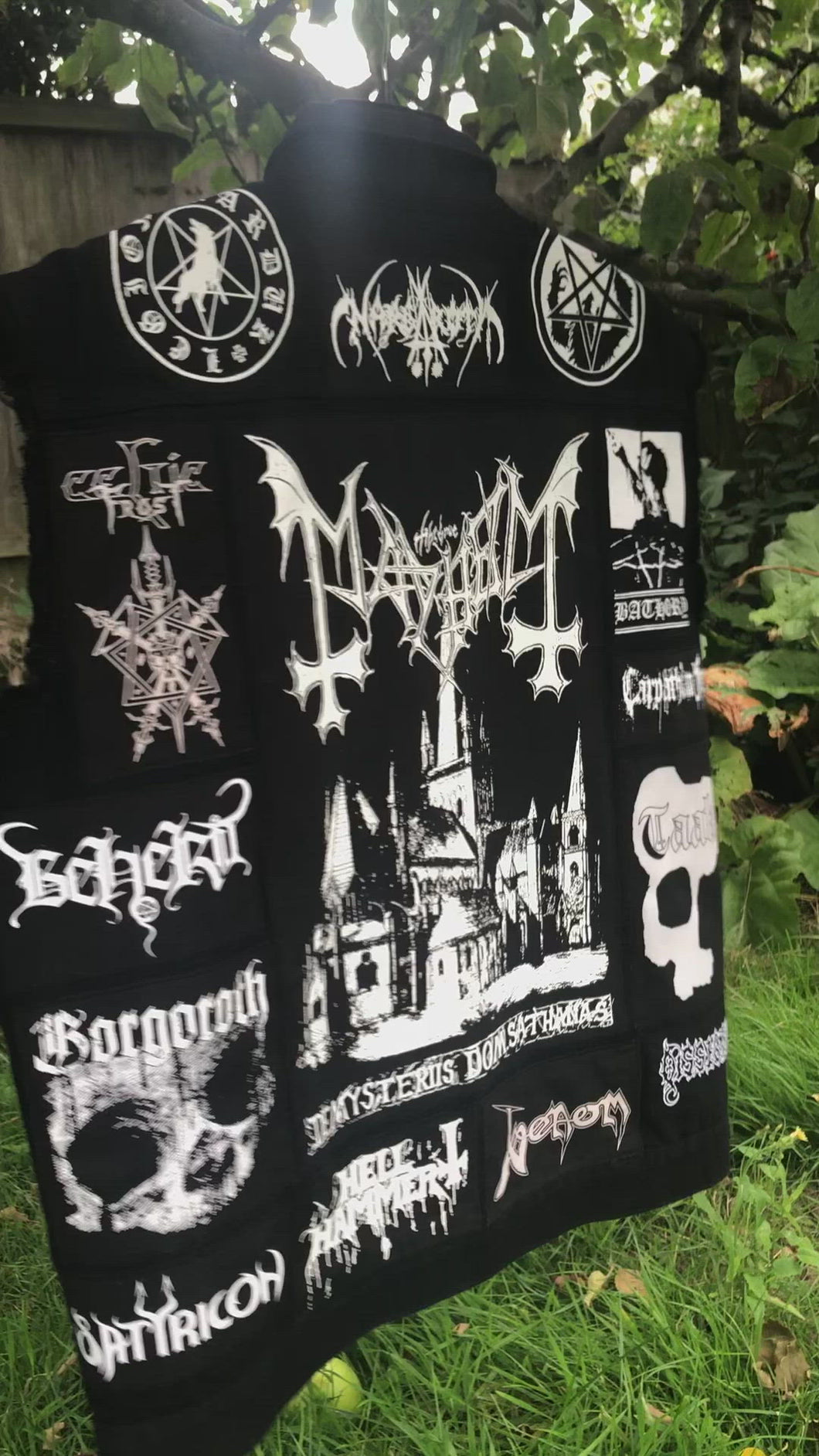 Mayhem vs. Darkthrone True Norwegian Black Metal Battle Jacket Cut-Off Denim Vest