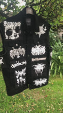 Load and play video in Gallery viewer, Mayhem vs. Darkthrone True Norwegian Black Metal Battle Jacket Cut-Off Denim Vest
