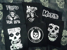 Load image into Gallery viewer, Misfits Fiend Club For Life Crimson Ghost Black Denim Vest Cut-Off Battle Jacket Horror Punk
