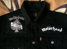 Load image into Gallery viewer, Motörhead Road Crew Denim Vest Cut-Off Battle Jacket Born To Lose Live To Win Ace Of Spades
