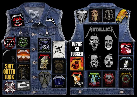 Fully Loaded Metallica: Quarter / Half / Three-Quarters / Full Patch Denim Cut-Off Battle Jacket