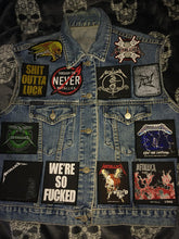 Load image into Gallery viewer, Metallica Fully Loaded Patch Vest Denim Cut-Off Thrash Metal Battle Jacket
