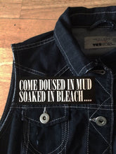 Load image into Gallery viewer, Nirvana Vestibule Black Denim Vest Cut-Off Battle Jacket Negative Creep Bleach
