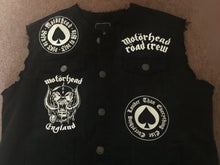 Load image into Gallery viewer, Motörhead Road Crew Biker Club Vest Cut-Off Denim Jacket Born To Lose Live To Win
