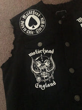 Load image into Gallery viewer, Motörhead Road Crew Denim Vest Cut-Off Battle Jacket Born To Lose Live To Win Ace Of Spades
