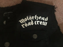 Load image into Gallery viewer, Motörhead Road Crew Denim Vest Cut-Off Battle Jacket Born To Lose Live To Win Ace Of Spades
