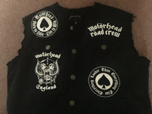 Load image into Gallery viewer, Motörhead Road Crew Biker Club Vest Cut-Off Denim Jacket Born To Lose Live To Win
