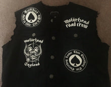 Load image into Gallery viewer, Motörhead Road Crew Biker Club Vest Cut-Off Denim Jacket Born To Lose Live To Win
