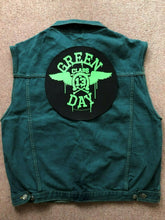 Load image into Gallery viewer, Green Day Green Denim Cut-Off Vest Battle Jacket Dookie American Idiot Nimrod Punk
