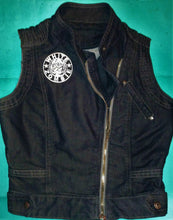 Load image into Gallery viewer, White Zombie Girls&#39; Denim Biker Vest Dragula Living Dead Girl
